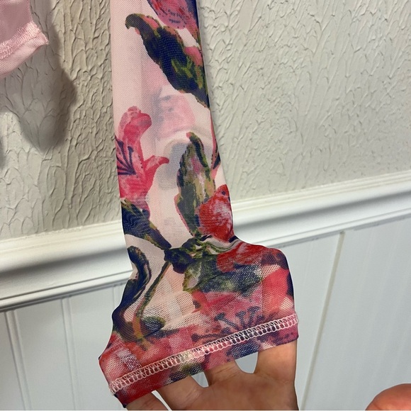 Free People Betty’s Garden Pink Combo Floral Long Sleeve Top size small - Picture 6 of 12